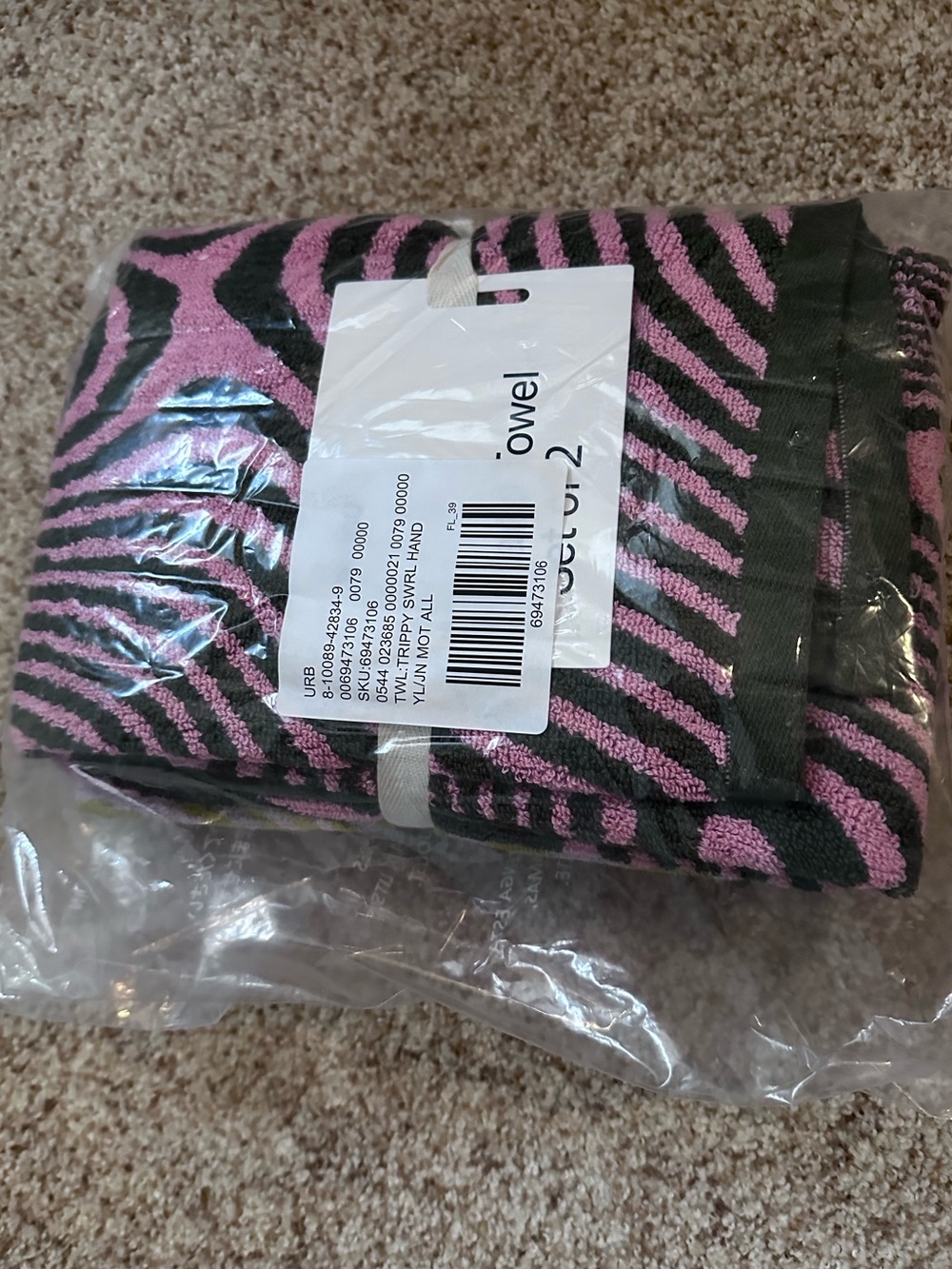 Set of 2 Baggu hand towels - Trippy Swirl